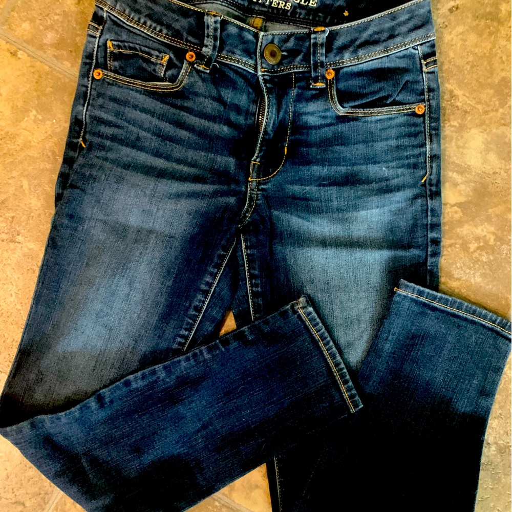 American Eagle Size 0 super skinny blue Jean